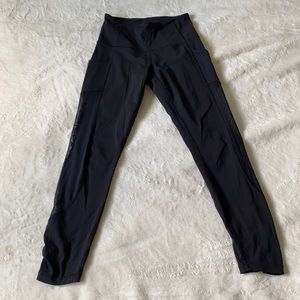 Black High waisted Mesh Lululemon 7/8” leggings